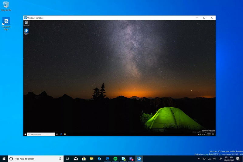 В Windows 10 появится «песочница» для сомнительного ПО и подозрительных документов
